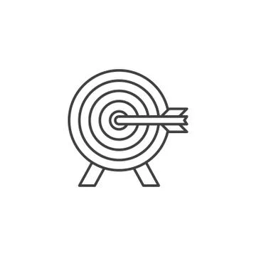 Target Related Vector Line Icon Stock Illustration