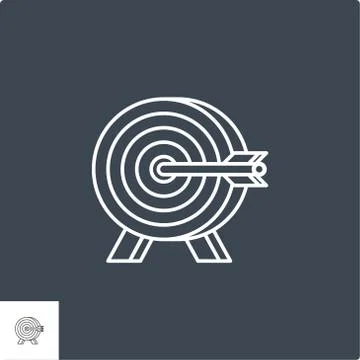 Target Related Vector Line Icon Stock Illustration