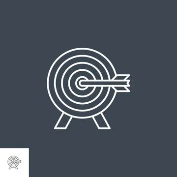 Target Related Vector Line Icon Stock Illustration
