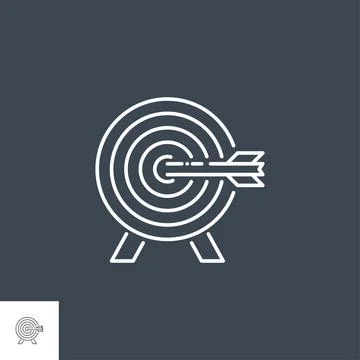 Target Related Vector Line Icon Stock Illustration