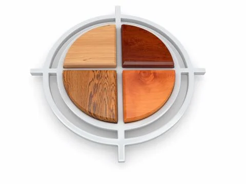 Target from samples of different types of wood Иллюстрация