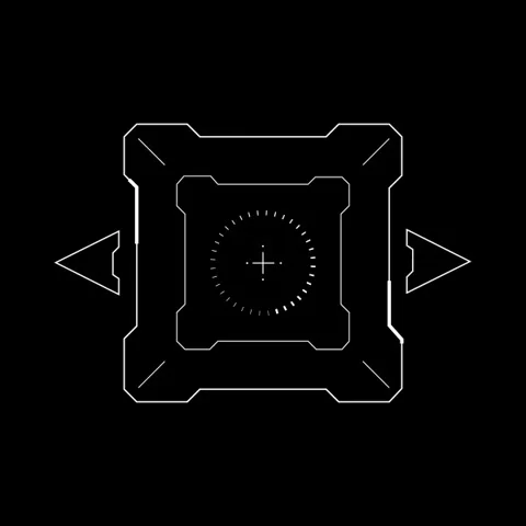 Target, scanner, HUD, sci-fi, black and white, animation, tech interface, Stock Footage 306097949