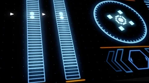 Target scanner with radar rotation, display computer data, high tech concept Stock Footage 106055464