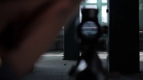 Target is scheduled, preparation for a shot Видео 75332784