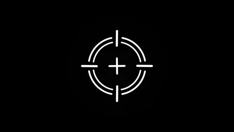 Target scope and loading circle animated loop on black background Stock Footage 333374201