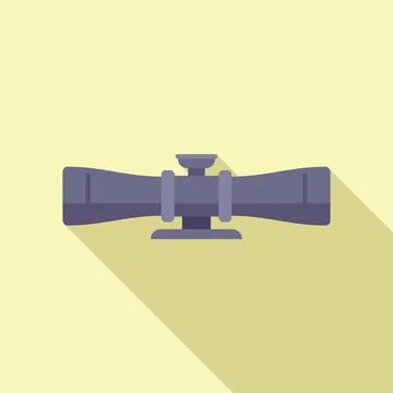 Target scope icon flat vector. Rifle gun Stock Illustration