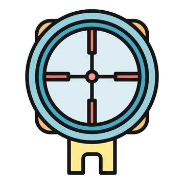 Target scope icon showing aim and precision Stock Illustration