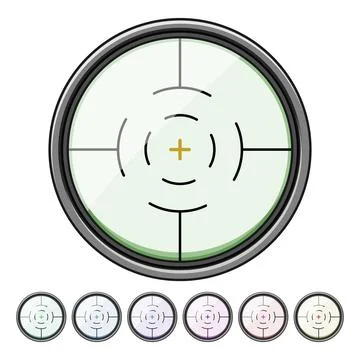 Target scope sniper cartoon vector graphic Stock Illustration