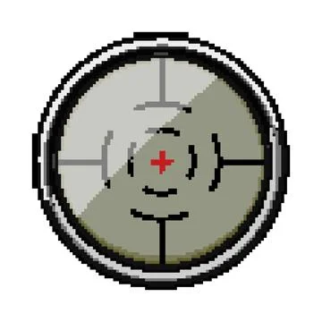 Target scope sniper pixel art vector illustration Stock Illustration