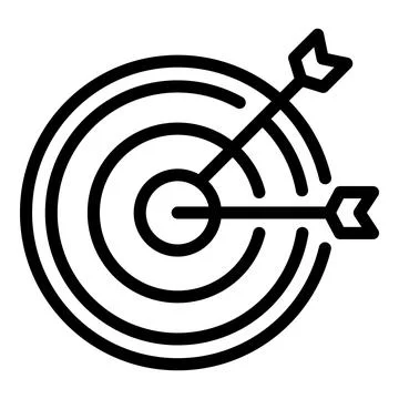 Target search engine icon, outline style Illustrazione stock