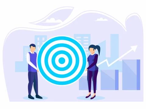 Target selection achieved. Concept of Run Achievement Measurement and Grow Go Stock-Illustration