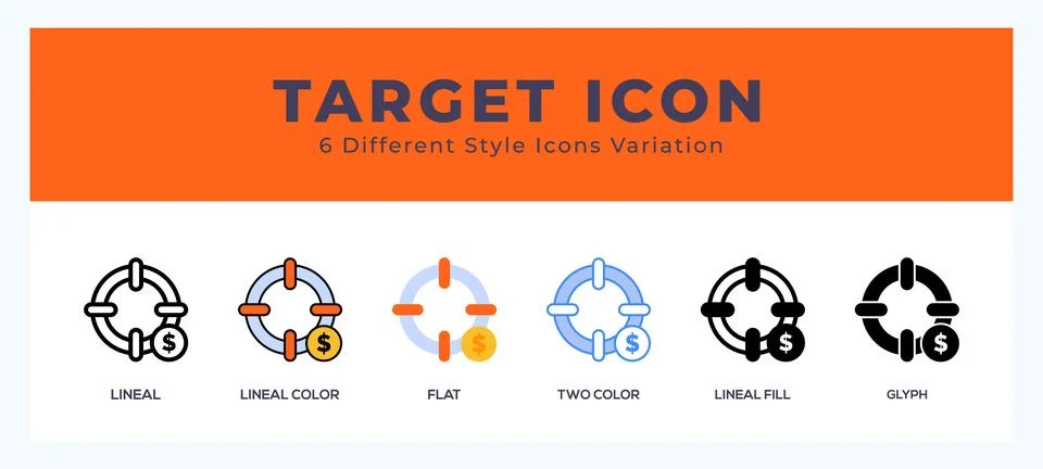 Target set of vector icon. For web. and mobile app 库存插图