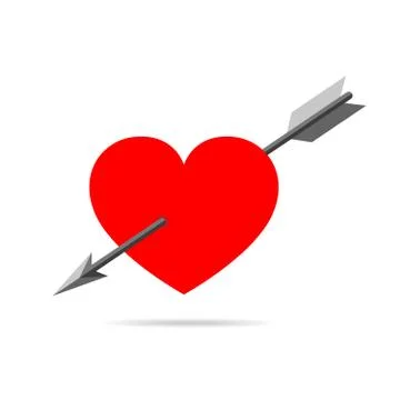 Target with the shape of heart and arrow. Vector illustration. Stock Illustration