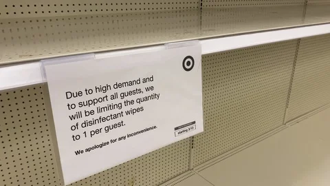 Target Shelves Empty During COVID-19 Crisis Video stock 128144211