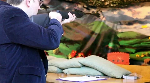 Target in shooting gallery Stock Footage 49363335