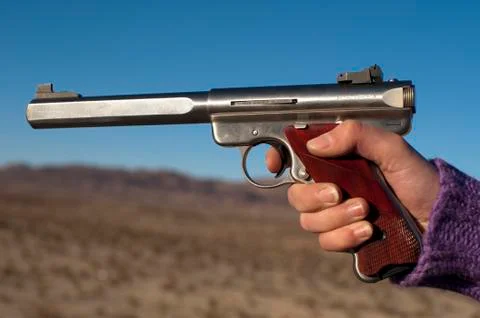 Target shooting pistol Stock Photos