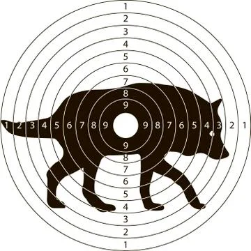 Target shooting wolf Stock Illustration