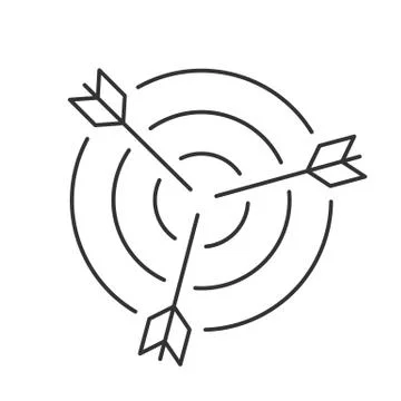 Target with a shot at it linear icon Stock Illustration