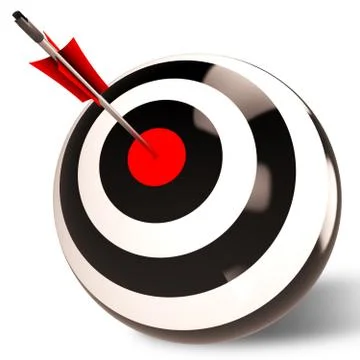 Target shows successful performance and result Stock Illustration