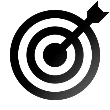 Target sign - black gradient transparent with dart, isolated - vector Stock Illustration