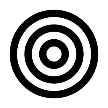 Target sign - black simple transparent, isolated - vector Stock Illustration