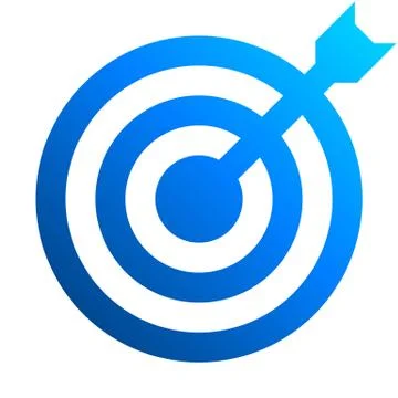 Target sign - blue gradient transparent with dart, isolated - vector Stock Illustration