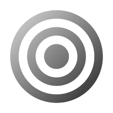 Target sign - medium gray gradient transparent, isolated - vector Illustrazione stock