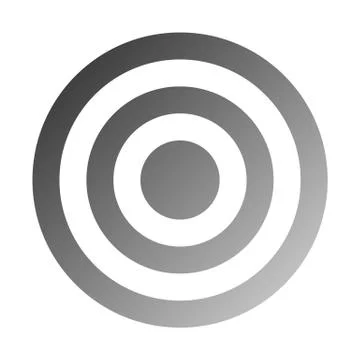 Target sign - medium gray gradient transparent, isolated - vector Illustrazione stock