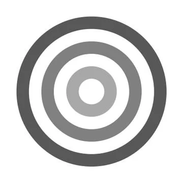 Target sign - medium gray shades simple transparent, isolated - vector Stock Illustration