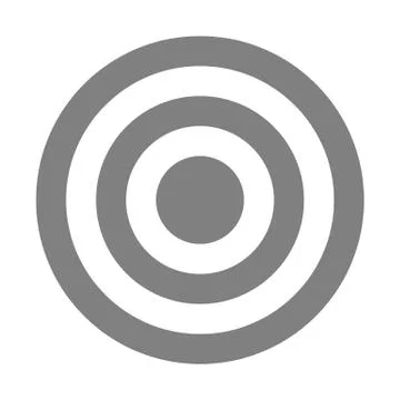Target sign - medium gray simple transparent, isolated - vector Stock Illustration