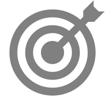 Target sign - medium gray transparent with dart, isolated - vector Stock Illustration