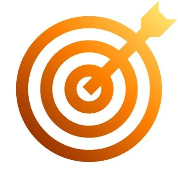 Target sign - orange gradient transparent with dart, isolated - vector Stock Illustration