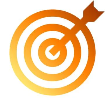 Target sign - orange gradient transparent with dart, isolated - vector Stock Illustration
