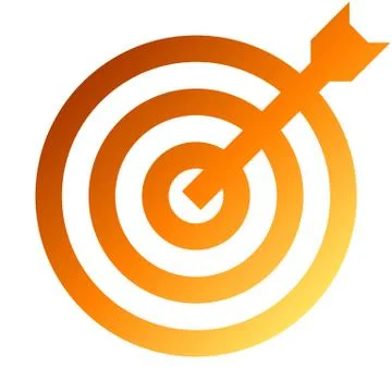 Target sign - orange gradient transparent with dart, isolated - vector Stock Illustration