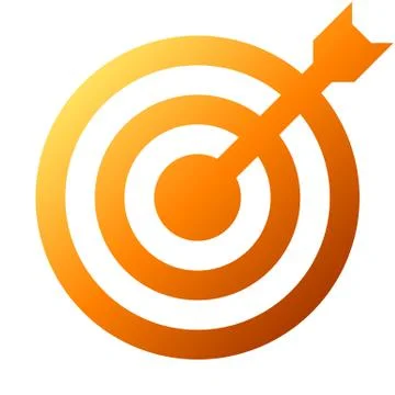 Target sign - orange gradient transparent with dart, isolated - vector Stock Illustration