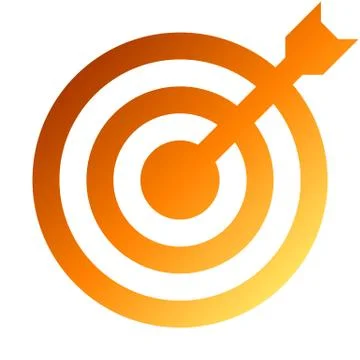 Target sign - orange gradient transparent with dart, isolated - vector Stock Illustration