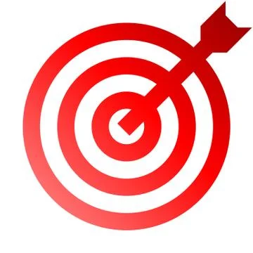 Target sign - red gradient transparent with dart, isolated - vector Stock Illustration