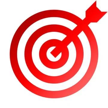 Target sign - red gradient transparent with dart, isolated - vector Stock Illustration