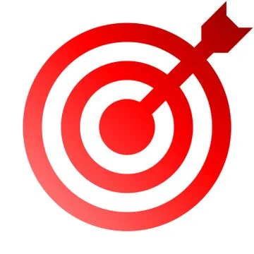 Target sign - red gradient transparent with dart, isolated - vector Illustrazione stock