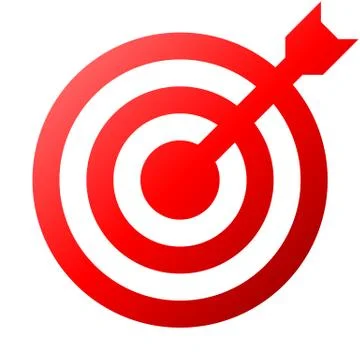 Target sign - red gradient transparent with dart, isolated - vector Stock Illustration