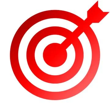 Target sign - red gradient transparent with dart, isolated - vector Stock Illustration