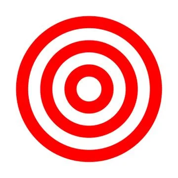 Target sign - red simple transparent, isolated - vector Illustrazione stock