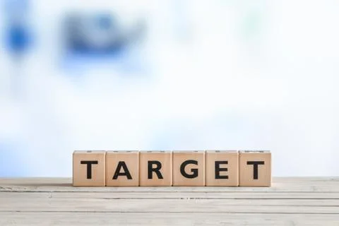 Target sign on a table Stock Photos