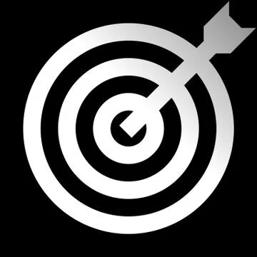 Target sign - white gradient transparent with dart, isolated - vector Stock Illustration