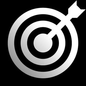 Target sign - white gradient transparent with dart, isolated - vector Stock Illustration