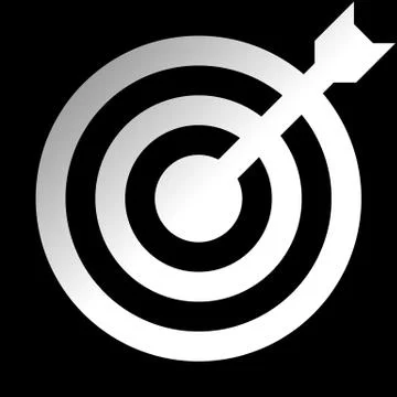 Target sign - white gradient transparent with dart, isolated - vector Stock Illustration