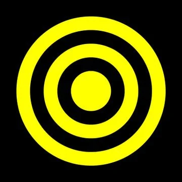 Target sign - yellow simple transparent, isolated - vector Stock Illustration