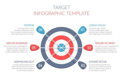 Target with Six Arrows 스톡 일러스트