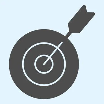 Target solid icon. Darts, round shield and aim with successful result. Sport Stock Illustration