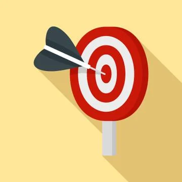 Target solution icon, flat style 스톡 일러스트